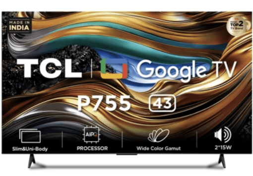 TCL 109.22 cm (43 Inch) Ultra HD (4K) Google TV, 43P755, Black